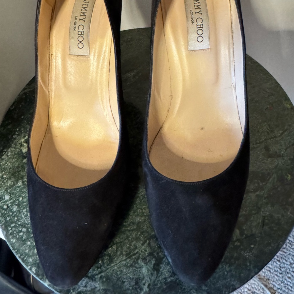 Black Suede 3 1/2 inch Jimmy Choo heels